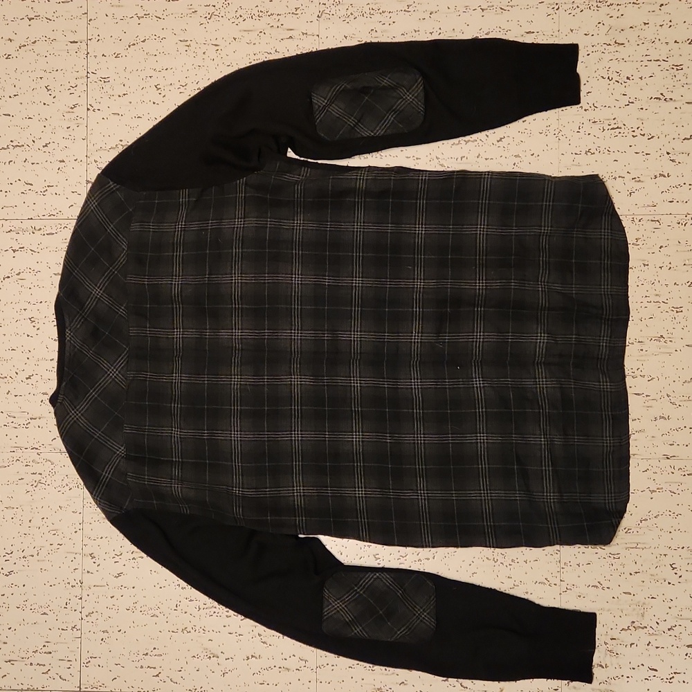 John Varvatos U.s.a Flannel Button Down V Neck Lightweight Knit Cardigan Sweater - Picture 7 of 10